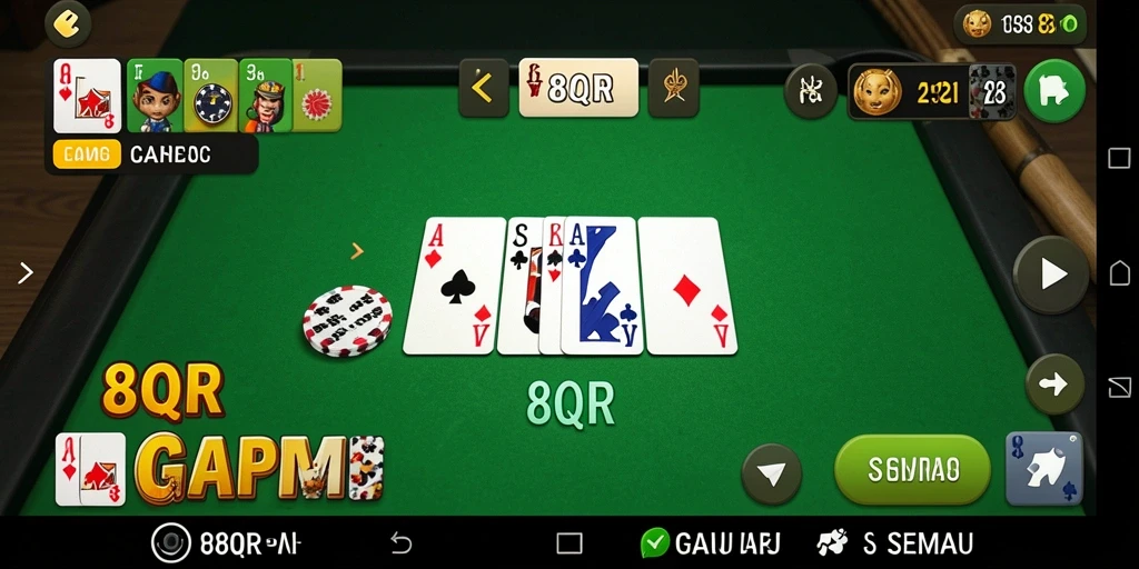 Gameplay seru Gaple di aplikasi 8QR.