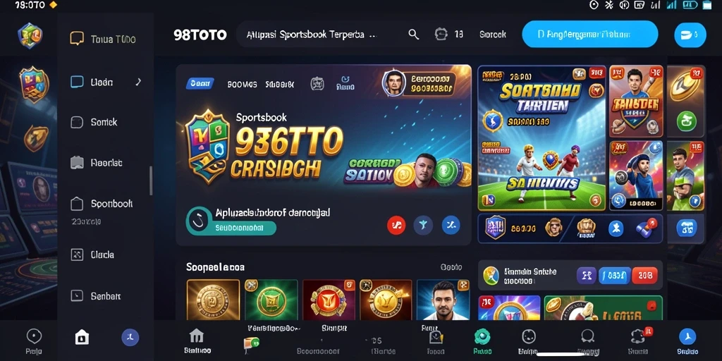Tampilan gameplay aplikasi Sportsbook 98TOTO yang menarik dan informatif.