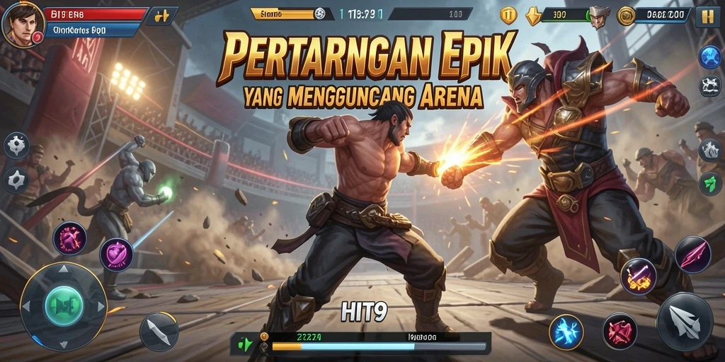 Tampilan seru gameplay HIT9 dengan pertarungan mendebarkan.