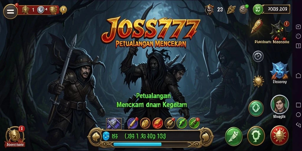 Screenshot JOSS777 menunjukkan aksi gameplay menegangkan di lokasi angker.