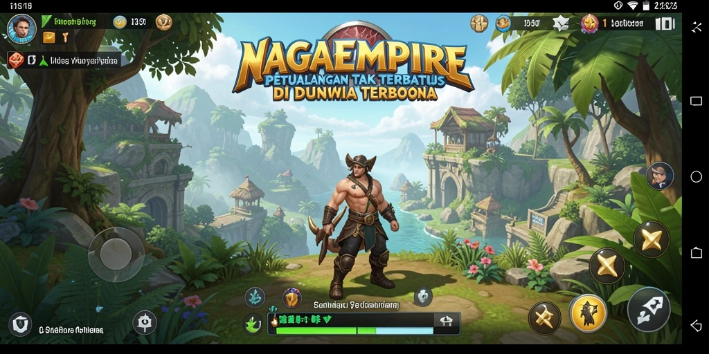 Screenshot menampilkan aksi petualangan di dunia terbuka NAGAEMPIRE.