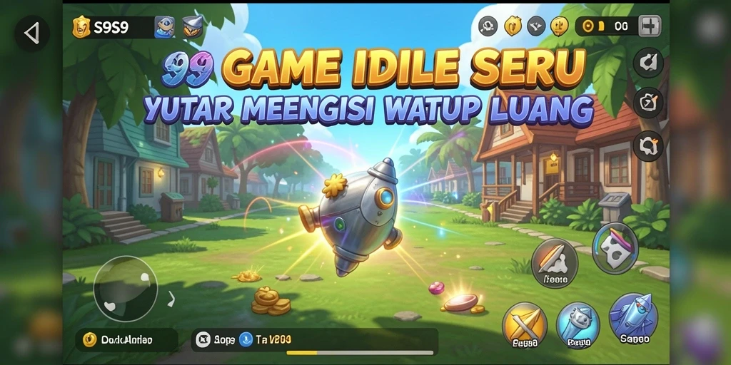 Screenshot gameplay S9S9 yang menunjukkan kemajuan dalam permainan idle.