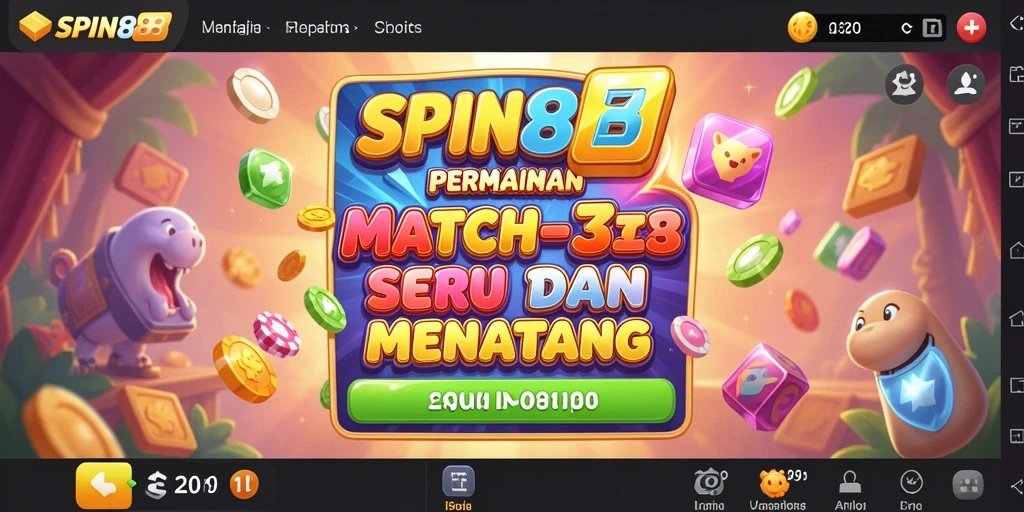 Screenshot gameplay SPIN88 menampilkan keseruan mencocokkan item Match-3.