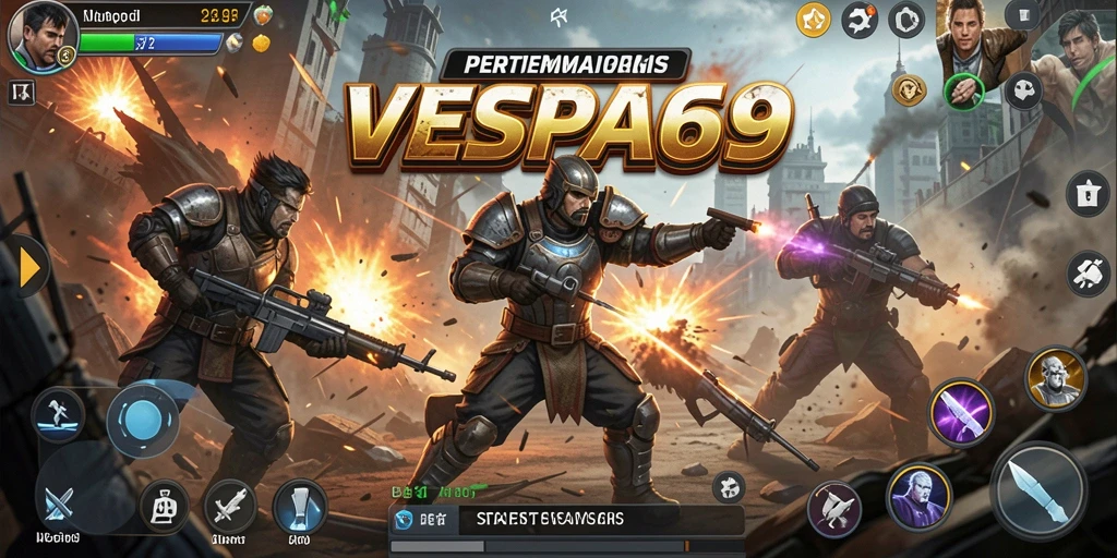 Tampilan gameplay VESPA69 yang mendebarkan dan penuh aksi strategi.
